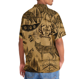 Coyote I'd Rather Be Hunting Hawaiian Shirt