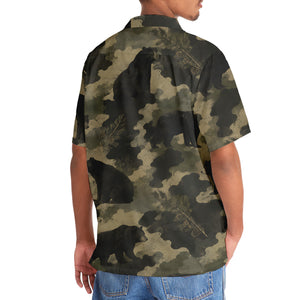Black Bear Camouflage Graphic Pattern Hawaiian Shirt