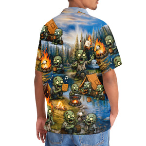 Vintage Zombie Camping Hawaiian Shirt