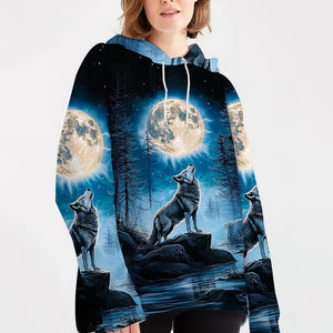 Wolf Moon Light Art All Over Print Shirt