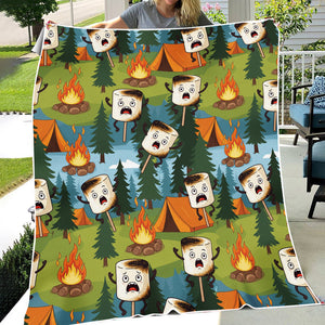 Burnt Marshmallow Camping Fleece Blanket Collection