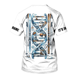 Custom Name Skiing It's In My DNA All Over Print Shirt