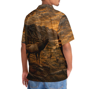 Elk Hunting Nature Hawaiian Shirt