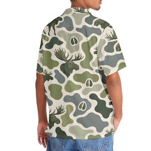 Moose Camouflage Hunting Funny Pattern Hawaiian Shirt