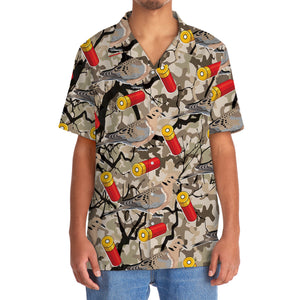Camo Tree Branches Mourning Dove Hunting Hawaiian Shirt