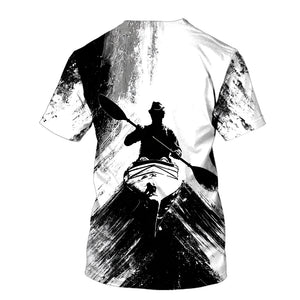 Black And White Kayaking Lover All Over Print Shirt