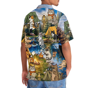 Funny Cat Campsite Hawaiian Shirt