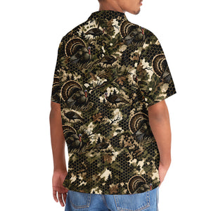Tactical Hexagonal Turkey Hunting Camo Hawaiian Shirt
