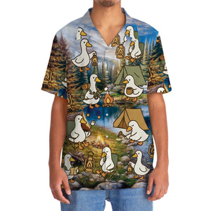 Funny Cute Goose Camping Hawaiian Shirt