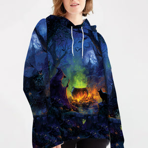 Witch’s Campfire Cauldron All Over Print Shirt