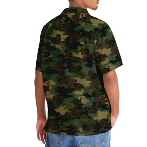Wild Turkey Camouflage Millitary Hawaiian Shirt