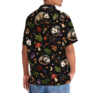 Opossum Retro Black Hawaiian Shirt