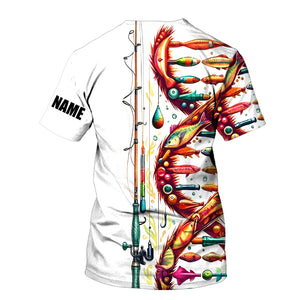 Custom Name Fishing DNA All Over Print Shirt