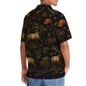 Retro Elk Hunting Colorful Hawaiian Shirt