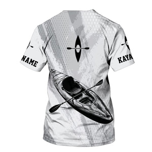 Custom Name Kayaking Black And White All Over Print Shirt