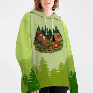 Funny Bear Drinking Camping All Over Print Shirt