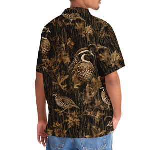 Vintage Quail Art Camo Hawaiian Shirt