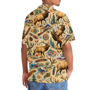 Elk Hunting Watercolor Hawaiian Shirt
