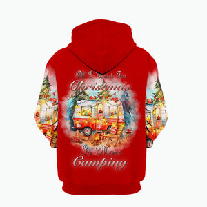 Red All I Want For Christmas Is Camping All Over Print Shirt