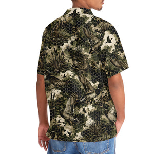 Tactical Hexagonal Duck Hunting Camo Hawaiian Shirt
