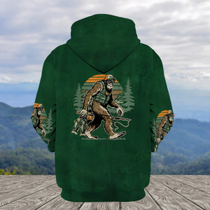 Bassquatch Bigfoot Fishing All Over Print Shirt