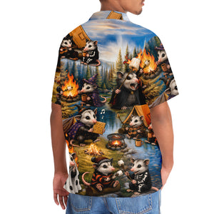 Vintage Possum Camping Hawaiian Shirt