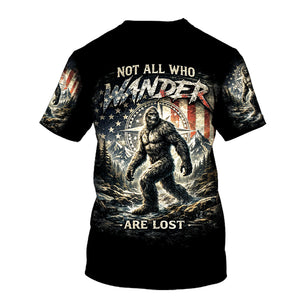 Not All Who Wander Are Lost Bigfoot Hiking All Over Print Shirt