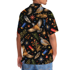 Quail Hunting Retro Black Hawaiian Shirt