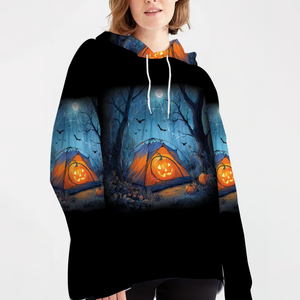 Halloween Pumpkin Camping All Over Print Shirt