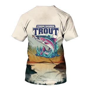 Trout Fish Lover Vintage All Over Print Shirt