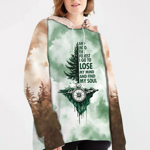Into The Forest I Go Green Compass All Over Print Shirt
