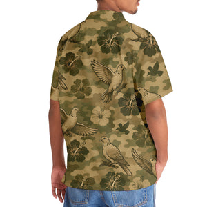 Wild Dove Hibiscus Camouflage Hawaiian Shirt