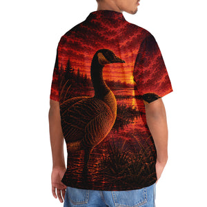 Goose Hunting Burnt Sky Hawaiian Shirt