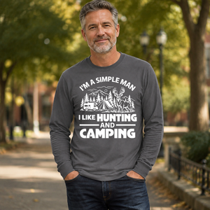 I Like Hunting And Camping - 7-CS2D-Charcoal