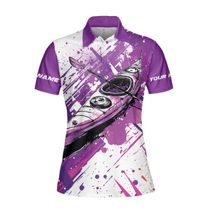 Custom Name Kayaking Purple All Over Print Shirt
