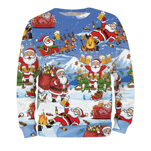 Santa Camping Funny All Over Print Shirt