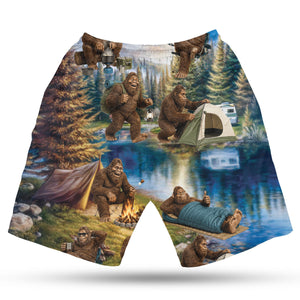 Funny Bigfoot Camping Hawaiian Shirt