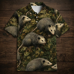 Wild Opossum Vintage Pattern Men Polo Shirt