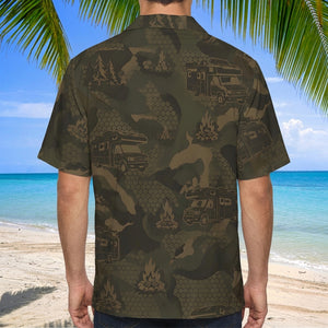 Class B Motorhome Camping Camouflage Hawaiian Shirt