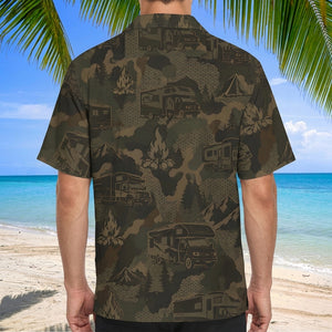 Class A Motorhome Camping Camouflage Hawaiian Shirt