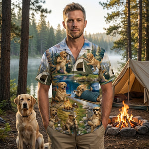 Labrador Retriever Dog Funny Camping Hawaiian Shirt