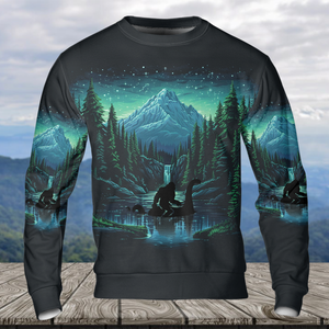Bigfoot Riding Loch Ness Into The Forest I Go All Over Print Shirt