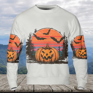 Retro Spooky Vintage Camping Vibes Halloween All Over Print Shirt