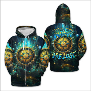 Not All Who Wander Fantasy Compass All Over Print Shirt