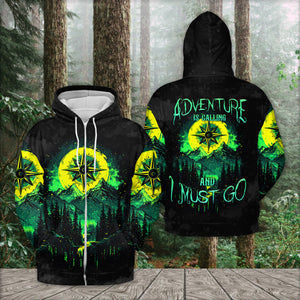 Adventure Is Calling All Over Print Shirt