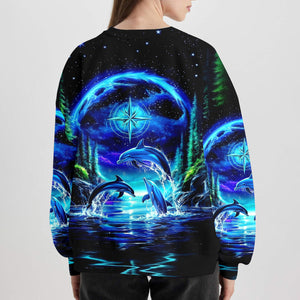 Peace Sea Happy Dolphins All Over Print Shirt