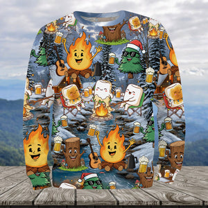 Camping Drinking Beer Party All Over Print Shirt