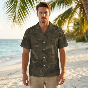 Class B Motorhome Camping Camouflage Hawaiian Shirt