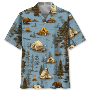 Camping Bear I Hate People Hawaiian Shirt