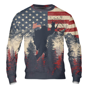 Vintage Patriotic Bigfoot Not All Who Wander All Over Print Shirt